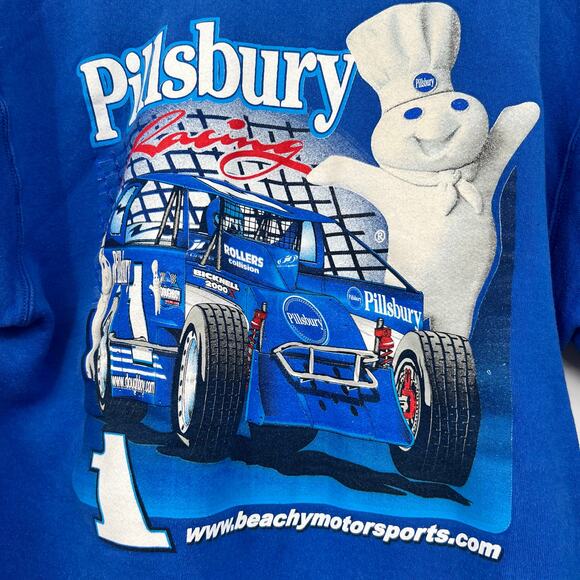 Pillsbury Doughboy Vintage Racing blue Crewneck Sweatshirt Unisex size large - Picture 3 of 6